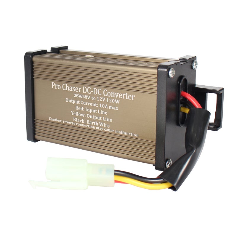 Pro Chaser DC-DC Golf Carts RVs 48V 36V Volt Voltage to 12V Step Down Voltage Reducer Regulator for Headlights Taillights Solar Panels (10A 120W) - Image 1